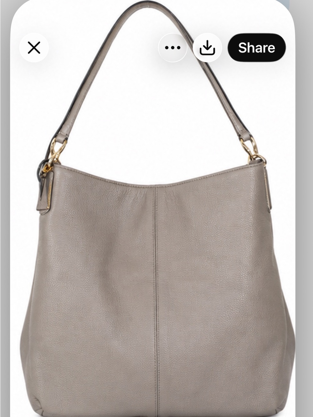 Coach (2013-14) Madison Phoebe  Pebbled Leather Shoulder Bag in Dove Gray
